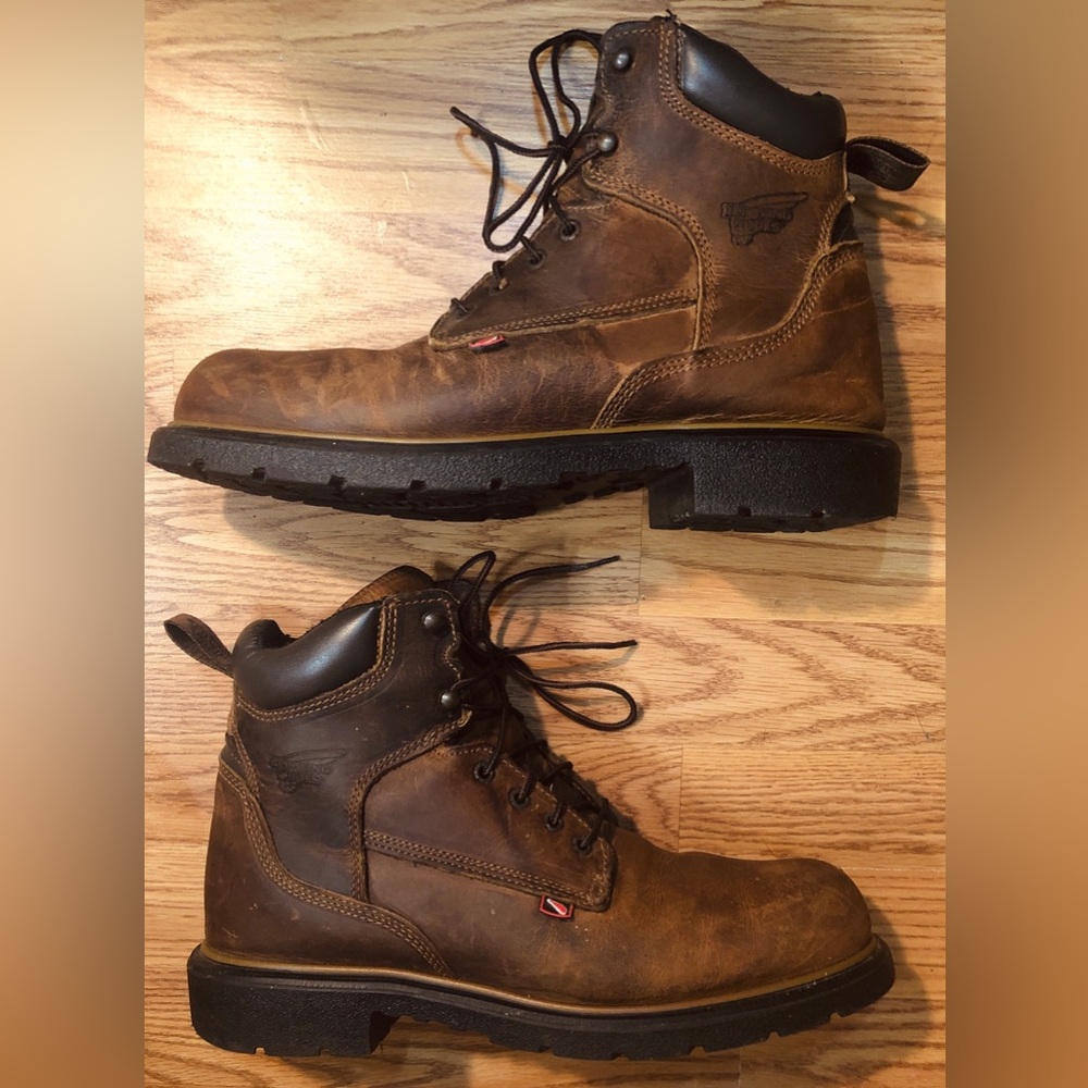 Red Wing 912 Brown Leather 6” Ankle Boots Mens size 11.5 Soft Toe USA made